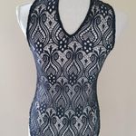 No Comment  black sheer lace bodysuit size small Photo 3