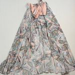 The Clothing Company  High Low Dress - Peach and Gray Paisley Photo 4