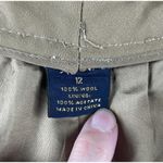 Women's 100% Wool Wide Leg Pant Size 12 Tan Satin Photo 5