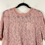 Suzanne Betro Women's Dusty Pink Overlay Lace Short Sleeve Blouse Size 2X NWT Photo 1