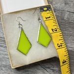 AK NIB lime green stained glasses earrings Photo 2