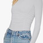 Long Sleeve Double Lines Slim fit Bodysuit White Size L Size L Photo 4