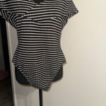 Boohoo  Black and White Striped Bodysuit Photo 2