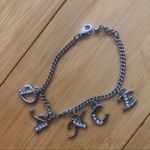 NEW Silver "Dance" Charm Bracelet Lobster Clasp Diamante Rhinestones Jewelry Photo 0
