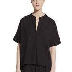 Vince Black Linen Blend Popover Top Medium Photo 3