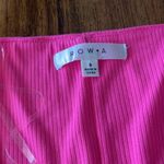 ROW A Notch Neck Long Sleeve Ribbed Bodycon Dress Formal Party Fitted Small NWT Pink Photo 3