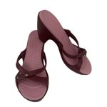 Sandals Womens Pink Red Heels Slip On Straps Comfort Size 10 Photo 2