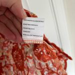 Solitaire  Orange Tangerine Floral Eyelet Blouse Size Large Photo 5