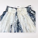Surf Gypsy  Blue White Metallic Tie Dye Tiered Ruffled Mini Skirt‎ Size M Photo 4