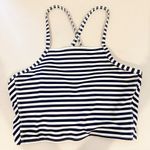 ALBION FIT Albion Swim Striped Bikini Weekender Switchback Set Pana Blue Bathing Suit Large Photo 3