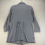 Tommy Bahama Shirt Dress Striped Fringe Hem Roll Tab Sleeve Casual S/P Photo 9