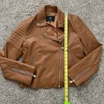 7 For All Mankind brown faux leather moto jacket size M Photo 9