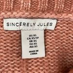Sincerely Jules Sweater Womens XS Cable Knit 1/4 Zipper Pull Pink Mock Neck Photo 3
