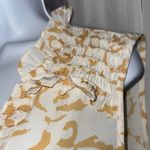 Kori Cream and Gold Ruffled Blouse with V-Neck Photo 2