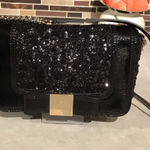Kate Spade  Black♠️Sequin Convertible Crossbody Clutch Patent Leather Holiday Bag Photo 0
