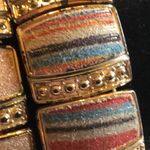 Elegant Gold Tone and Multicolor Stretchy Boho Chunky Bracelets Photo 5