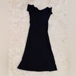 Vince NWOT Short Sleeve Black Off-the-Shoulder Midi Faux Wrap Dress size XS Photo 6
