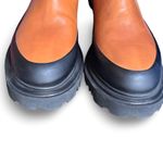 AllSaints Harlee Tan Brown Leather Lug Sole Chelsea Boots Size 8 Statement Photo 3