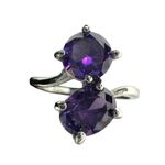 Two Stone Simulated Amethyst Ring Photo 0