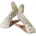 Modern Vintage Chunky High Heels‎ Womens 37.5 Snake Embossed Studs Leather Black Size 7 Photo 4