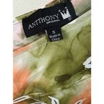 Anthony Original Coral Green Floral Chiffon Overlay Maxi Dress Size Small Photo 5
