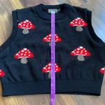Run & Fly Mushroom Mini Crop Sweater Vest Made in England Toadstool Black Size M Photo 7