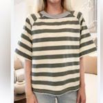 Wishlist Green and Cream Striped Short Sleeve Tee Photo 0