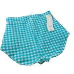 NEW Free People Seea Small high waisted bottoms Lagoon Textured Check Blue NWT White Photo 2