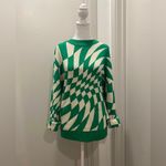 Edikted Green & White Checkered Print Morphy Oversized Sweater - XS/S Photo 2