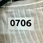 Haute Rogue  Split Striped Button Up Shirt Woman’s Small Gray/White Photo 8