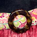 Vera Bradley Yellow & Pink Floral Belt With Brown Buckle 43 In Long 2 In Wide Photo 0