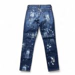 Big star  Nova Denim Hydra Bleach Splatter Jeans SZ 27 Dark Wash Skinny Cigarette Photo 1