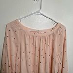 Levi's Levi’s Blouse Light Pink Black Polka Dots Long Sleeve L Photo 3