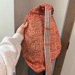 KAVU  Large Rope Sling Bag Peach Coral Geometric Gorpcore Canvas Photo 3