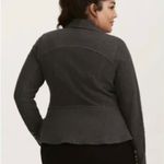 Torrid Gray Military Ruffle Ponte Blazer/ Jacket/Cardigan Size 0 Cotton Photo 1