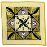 Momoko Sakura Kawaii Green Tea Bandana Scarf 18x17.5” Yellow Photo 0