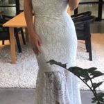 Shona joy Lace Handkerchief Hem Fluted Midi Dress Photo 0