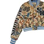 Smoke Rise Tapestry Cropped Botanic Jacket quilted Unique Statement Women Sz L Tan Size L Photo 4