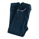 American Vintage Vintage Cap Ferrat 80's black denim high waist Jeans with stars & stones size 13 Photo 4