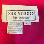 Silk Studio Petites 100% Silk‎ Pink Blue Pleated Sleeve Midi Dress Size 6P Photo 5