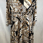 Avenue  mocha black and white abstract pattern Aline dress size 14/16 Photo 0