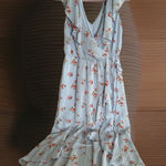 Soprano  Blue Floral High Low Babydoll Midi Dress Whimsical Cottagecore‎ Flutter Photo 0