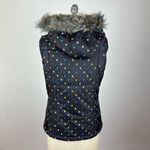 Burton Black Button Hooded Faux Fur Vest Multicolor Pattern Size 19 Photo 7