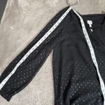 Dress Barn  Blouse Sheer Metallic Dot Long Sleeve Top Black Party L‎ Photo 4