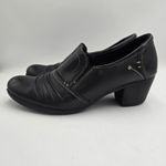 Earth Origins Women Loafers Leather Black SlipOn Sz 8.5 M Derby Shoes Block Heel Photo 4