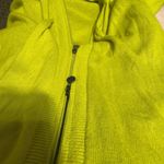 Athleta sz S Fine Knit Hooded Sweater Sweatshirt Double Zip Neon Yellow Green Photo 10