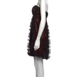 Alberto Makali Alberto Makali A-Line Lace Pattern Mini Dress in Black Size Small Photo 1