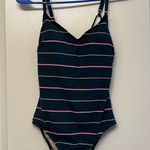 Kona Sol Women's  Swim Surf Navy Blue Stripe Swimsuit Size Small EUC #7458 Photo 1