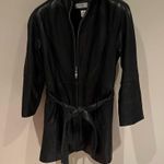 Preston & York Preston & Young Petites Black Lamb Leather Long Line Chic Jacket Size PM Photo 4