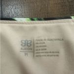 ALBION FIT Izabal High Waisted Bikini Bottoms Pink Green Tropical Leaf Size Med Photo 2